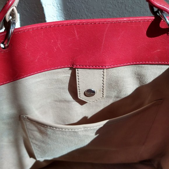 Elizabeth and James Red Eloise Large Leather Tote
